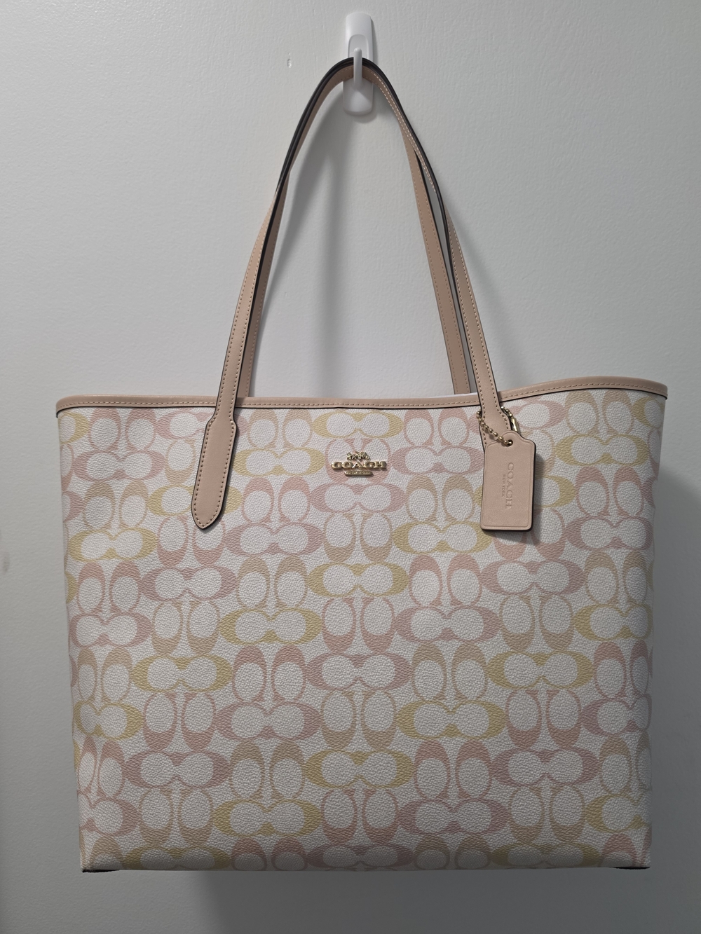 Coach City Tote Pink and Cream